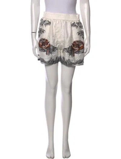 Pre-owned Burberry Silk Mini Shorts In White
