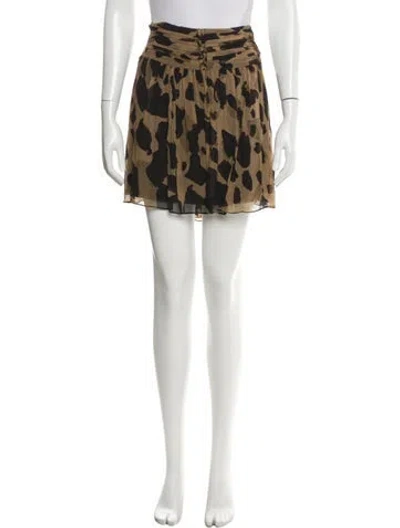 Pre-owned Burberry Silk Mini Skirt In Brown