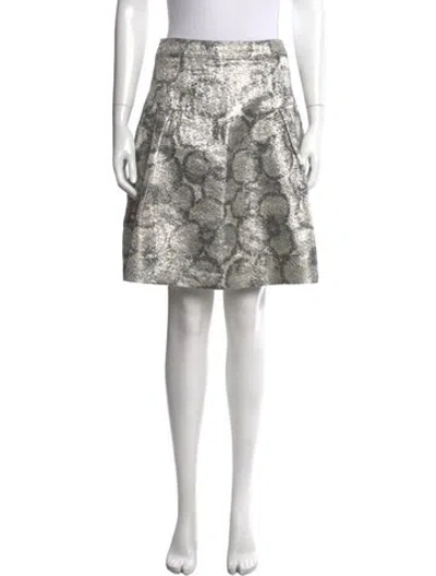 Pre-owned Burberry Silk Mini Skirt In Grey/metallic/silver
