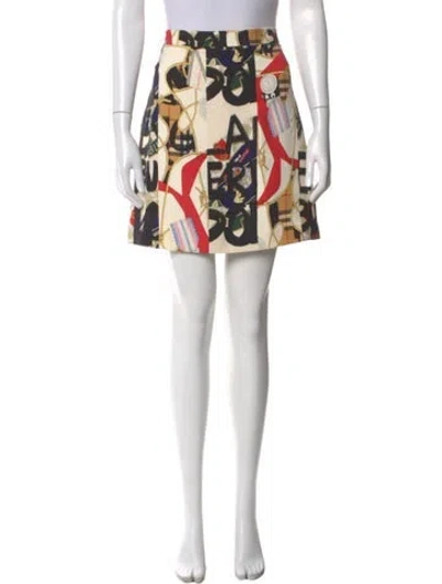 Pre-owned Burberry Silk Mini Skirt In Neutral