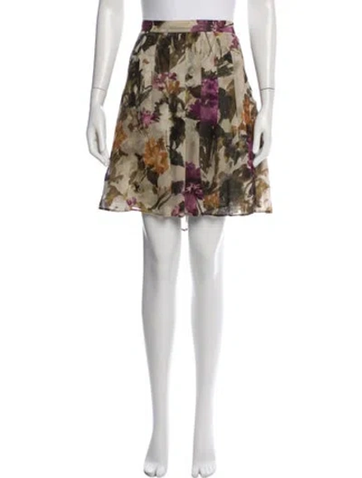 Pre-owned Burberry Silk Mini Skirt In Neutral