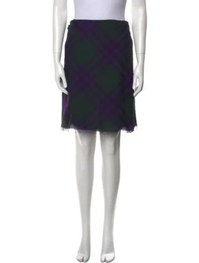 Pre-owned Burberry Silk Mini Skirt W/ Tags In Green