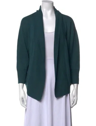Pre-owned Burberry Silk Open Front Sweater In Green
