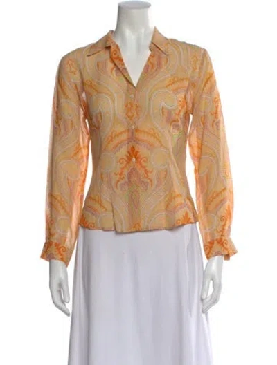 Pre-owned Burberry Silk Paisley Print Blouse In Multi