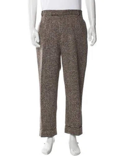 Pre-owned Burberry Silk Pants In Brown