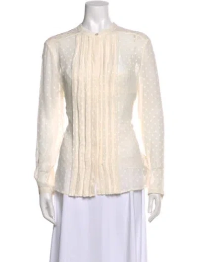 Pre-owned Burberry Silk Patterned Blouse In Neutral
