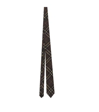 Burberry Silk Pinstripe Ekd Tie In Brown