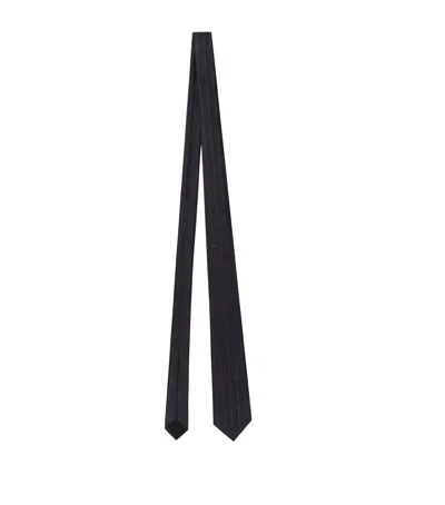 Burberry Silk Pinstripe Ekd Tie In Navy