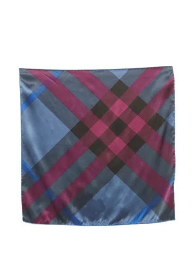 Pre-owned Burberry Silk Pocket Square In Purple