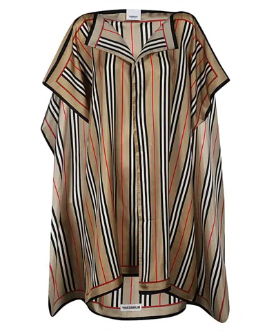 Burberry Silk Poncho In Brown