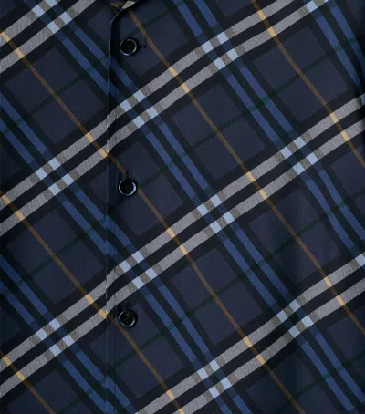 Burberry Silk Poplin Shirt In Blue