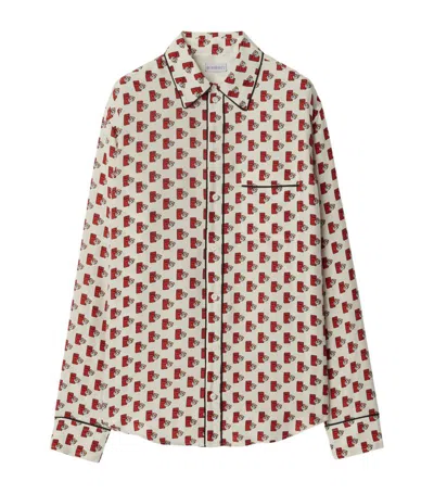 Burberry Silk Postbox Shirt In Neutrals