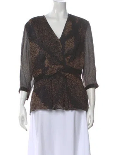 Pre-owned Burberry Silk Printed Blouse In Multi
