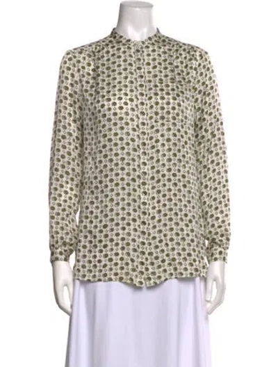 Pre-owned Burberry Silk Printed Blouse In Neutrals