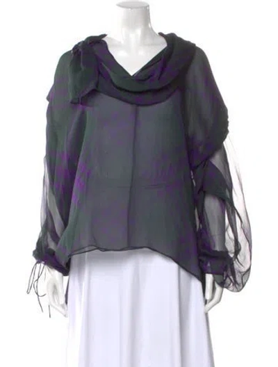 Pre-owned Burberry Silk Printed Blouse W/ Tags In Multicolor