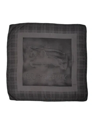 Pre-owned Burberry Silk Printed Scarf In Grey