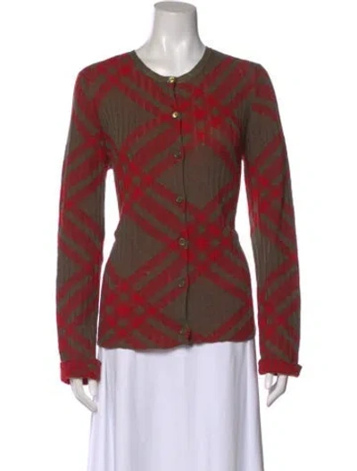 Pre-owned Burberry Silk Printed Sweater In Red
