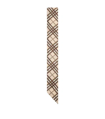 Burberry Silk Reversible Skinny Scarf In Multi