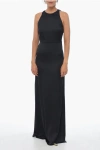 Burberry Silk Satin Janie Maxidress With Draped Neckline