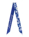 Burberry Rose-printed Silk Scarf Woman Scarf Multicolored Size - Silk In Blue
