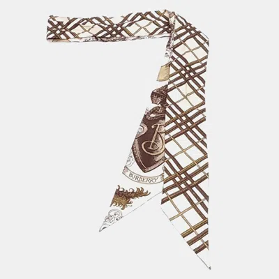 Pre-owned Burberry Silk Scarf In Brown