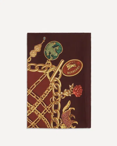 Burberry Silk Scarf In Burgundy