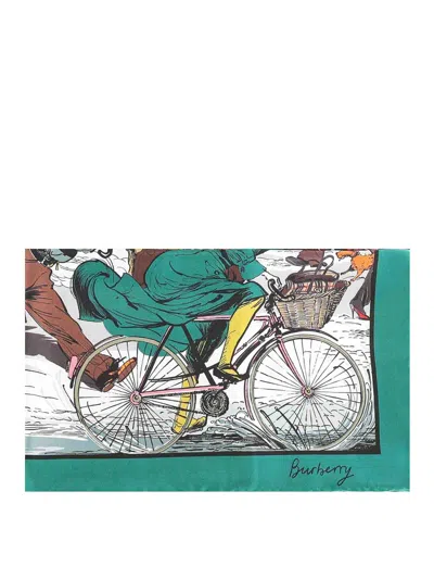 Burberry Silk Scarf In Green