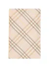Burberry Rectangular Silk Scarf With Iconic Check Pattern In Teacup