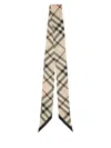Burberry Thin Silk Check Scarf In Beige