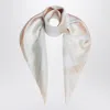 Burberry Silk Scarf Watercolor Effect Check In White