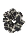 Burberry Check Silk Scrunchie In Black