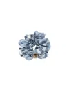 Burberry Checkered Pattern Elastic Hair Accessories Set In Blue