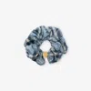 Burberry Silk Scrunchie With Check In Blue