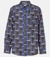 Burberry Bus Graphic Print Silk Shirt In Multicoloured