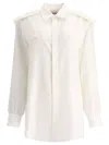 BURBERRY SILK SHIRT SHIRTS WHITE