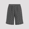 Burberry Printed Silk Bermuda Shorts In Silver Black