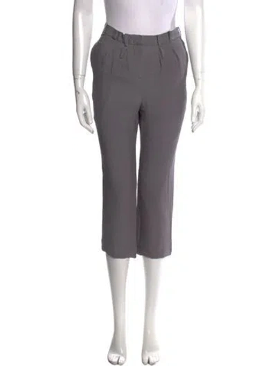 Pre-owned Burberry Silk Straight Leg Pants In Gray