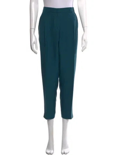 Pre-owned Burberry Silk Straight Leg Pants In Green