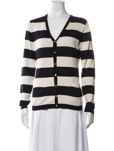 Pre-owned Burberry Silk Striped Sweater In Black/neutrals