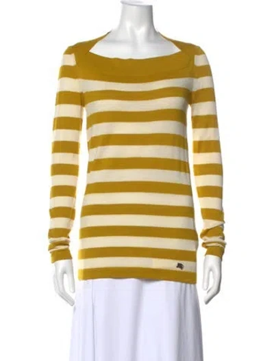 Pre-owned Burberry Silk Striped Sweater In Multi