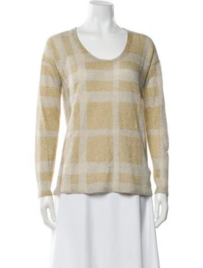 Pre-owned Burberry Silk Striped Sweater In Neutral