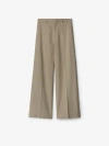 Burberry Silk Tailored Trousers In Crater