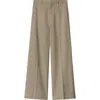 Burberry Silk Tailored Trousers In Crater