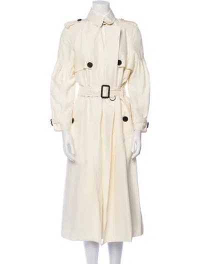 Pre-owned Burberry Silk Trench Coat In Neutral