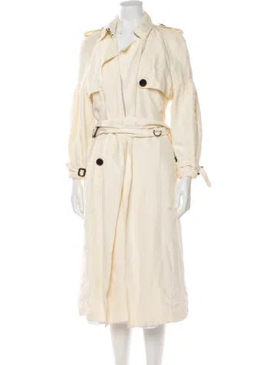 Pre-owned Burberry Silk Trench Coat In Neutral