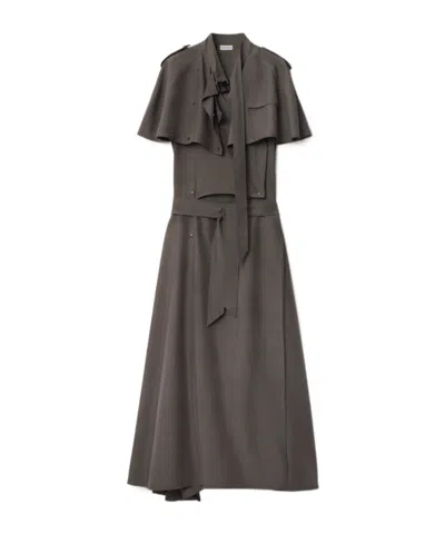 Burberry Silk Trench Dress In Cellar
