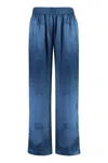 Burberry Silk Trousers In Blue