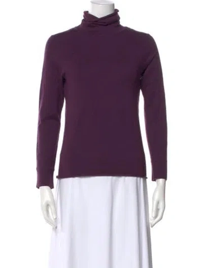 Pre-owned Burberry Silk Turtleneck Sweater In Purple