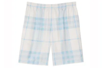 Pre-owned Burberry Silk-twill Check Shorts Blue