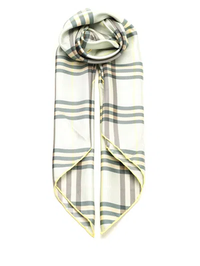 Burberry Silk Twill Scarf Scarves And Foulards Green